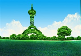 绿色城市建筑psd素材